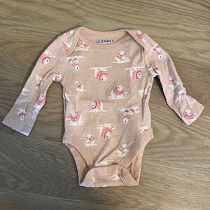 NWOT old navy long sleeve onesie 0-3M polar bear print